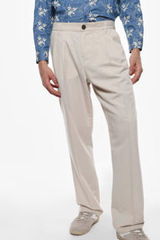 Ανδρικό παντελόνι με τσάκιση μπεζ IMPERIAL MAN