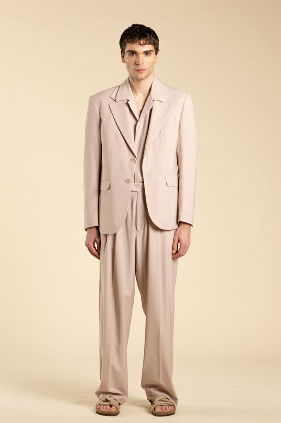 Ανδρικό Σακάκι σε κανονική γραμμή λινό άμμος I'M BRIAN