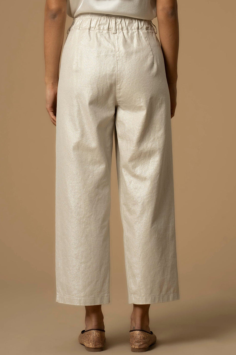 Γυναικείο παντελόνι loose fit ιβουάρ Kocca