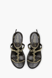 Γυναικεία Παπούτσια πέδιλα με στρας καφέ Emanuelle Vee