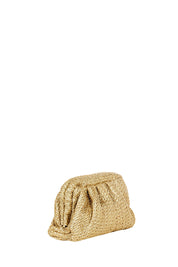 Γυναικείο Τσαντάκι clutch με πλέξη χρυσό Rinascimento