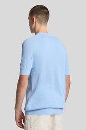 Ανδρική Κοντομάνικη πλεκτή μπλούζα γαλάζια Lyle & Scott