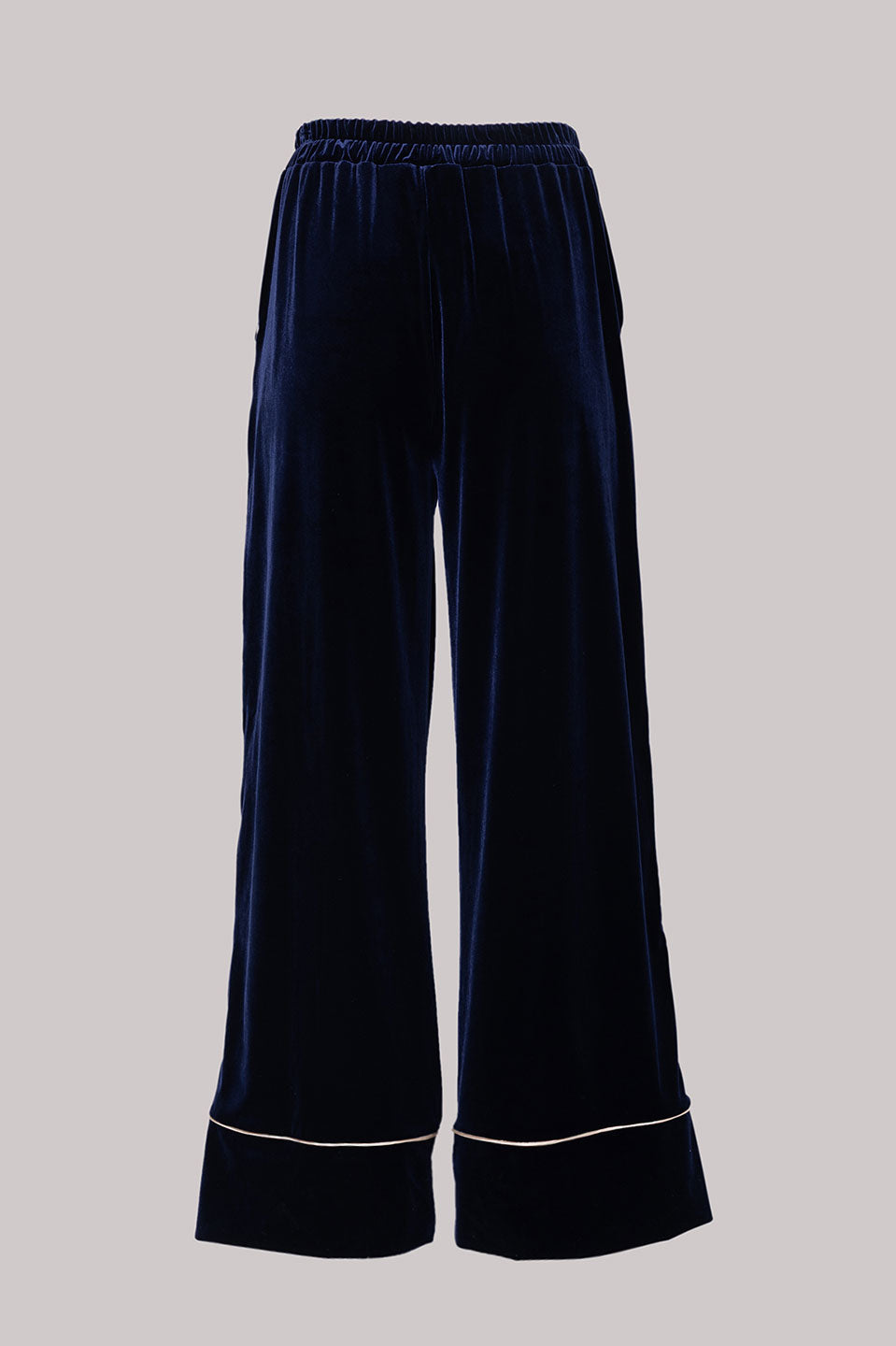 Γυναικείο παντελόνι βελούδινο μπλε σκούρο Tensione In