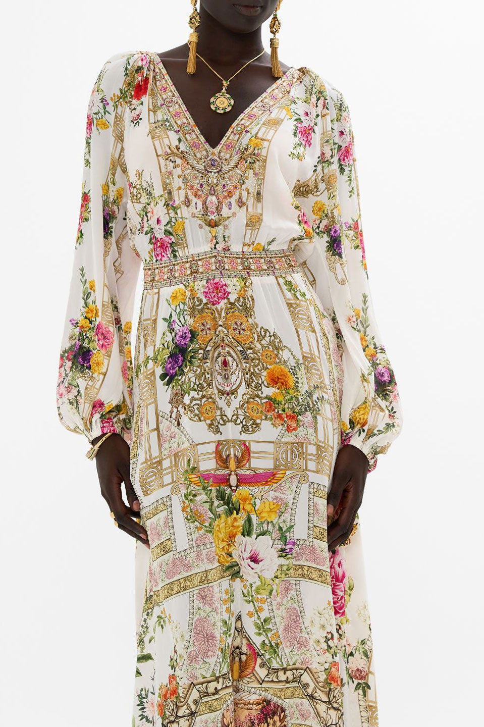 Γυναικείο Maxi φόρεμα εμπριμέ 00031531-EGYPROSE Camilla