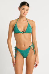 Γυναικείο Mαγιό bikini slip με κρίκο για κάθε σωματότυπο γαλαζοπράσινο Bond Eye