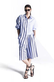 Γυναικείa Βερμούδα ριγέ μπλε Sandro Ferrone