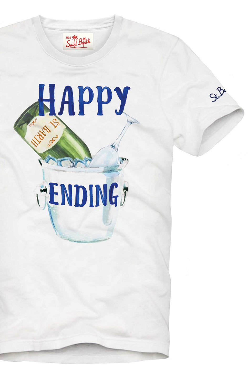 Ανδρικό T-shirt happy ending λευκό MC2 Saint Barth