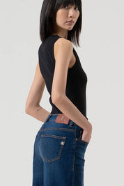 Γυναικείο παντελόνι τζιν ψηλόμεσο full length flare Fracomina