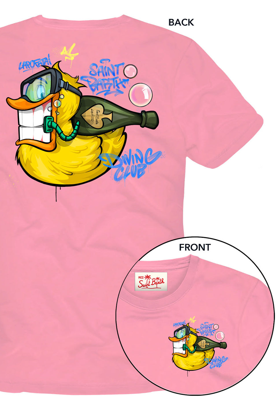 Ανδρικό T-shirt duck dive ροζ MC2 Saint Barth