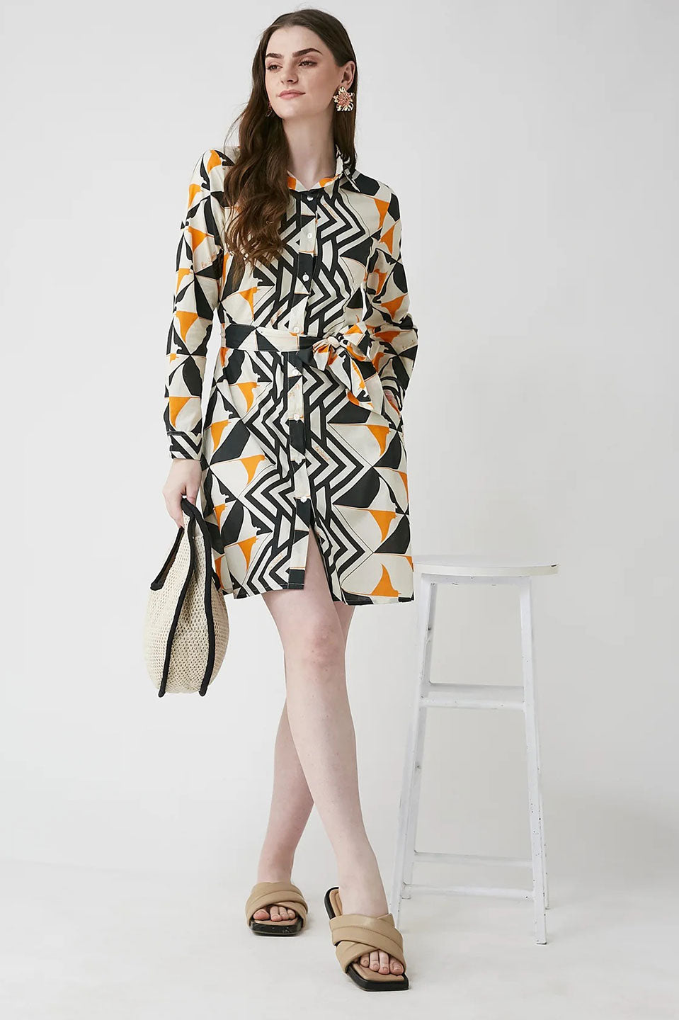 Γυναικείο φόρεμα κοντό με print Be Sunset