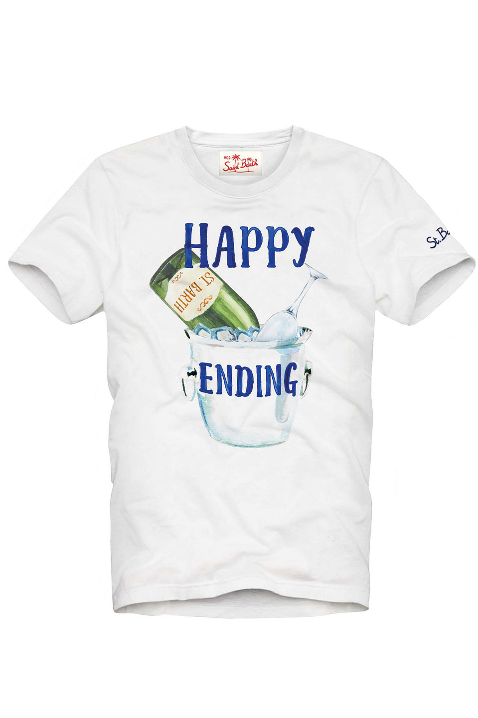 Ανδρικό T-shirt happy ending λευκό MC2 Saint Barth