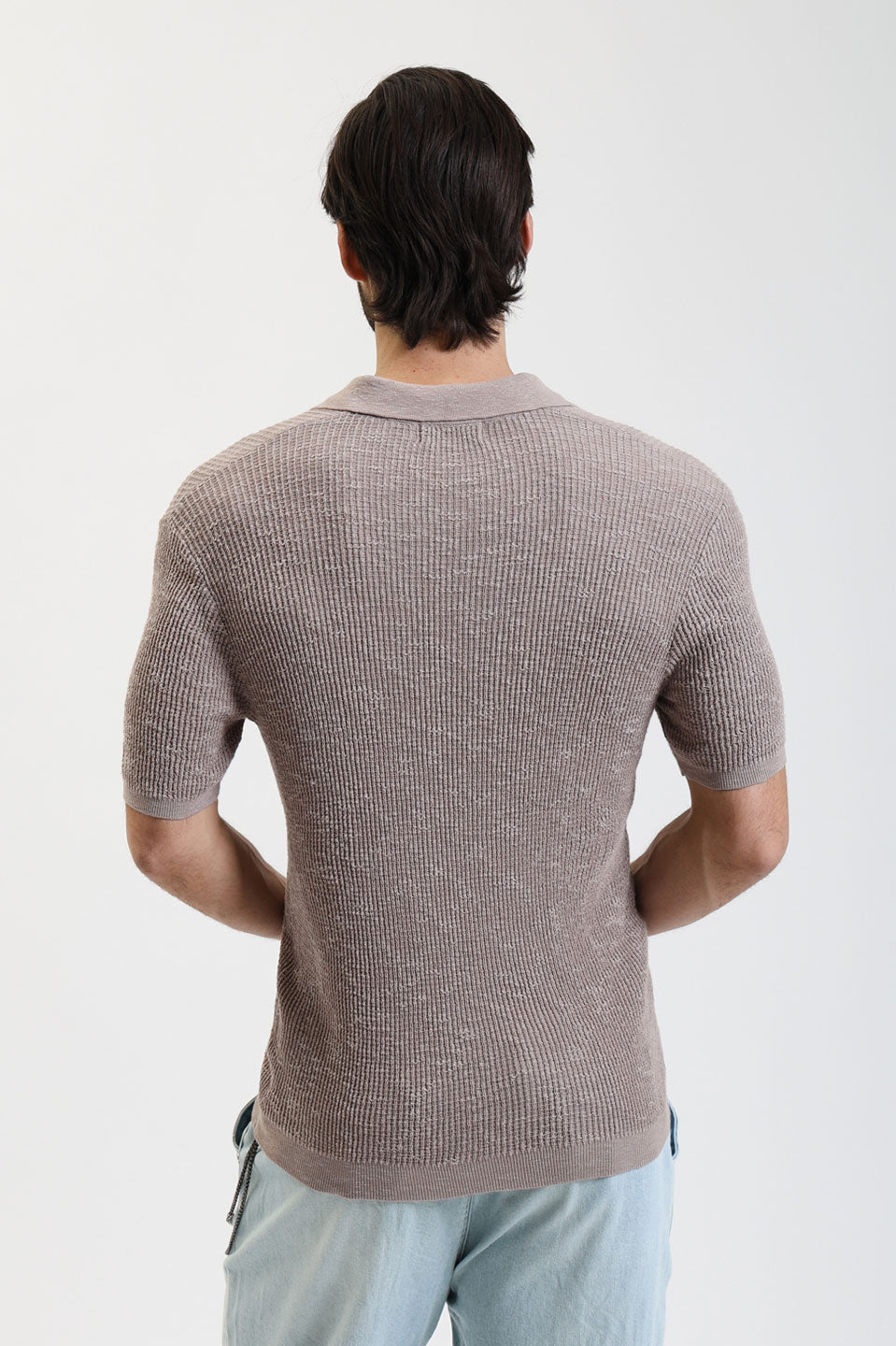 Ανδρική Κοντομάνικη μπλούζα πλεκτή μπεζ Gianni Lupo