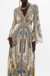 Γυναικείο Maxi kimono dress εμριμέ 00034430-MMYMOSAC Camilla