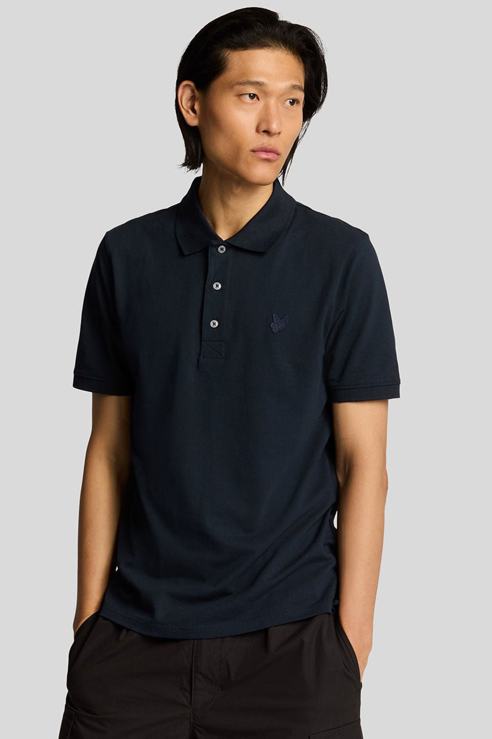 Ανδρική Μπλούζα κοντομάνικη πόλο μπλε σκούρο Lyle & Scott