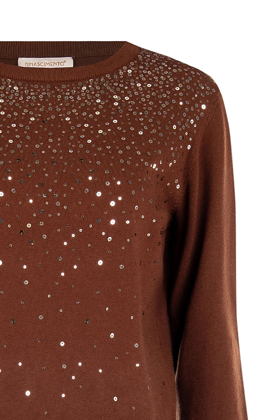 Γυναικεία μπλούζα πλεκτή σοκολά Rinascimento