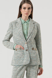 Γυναικείο σακάκι με δομή πράσινο Fracomina