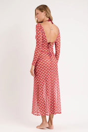 Γυναικείο φόρεμα παραλίας διάφανο εμπριμέ Rio Del Sol