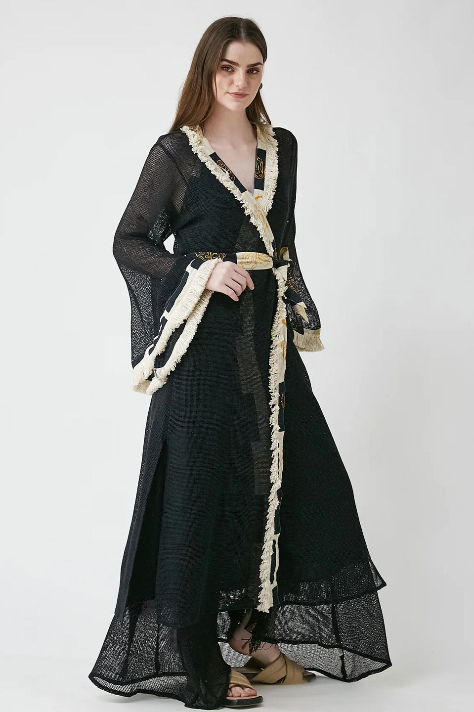 Γυναικείο φόρεμα κιμονό με ζώνη Be Sunset