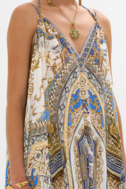 Γυναικείο Maxi φόρεμα με κρίκους εμριμέ 00034437-MMYMOSAC Camilla