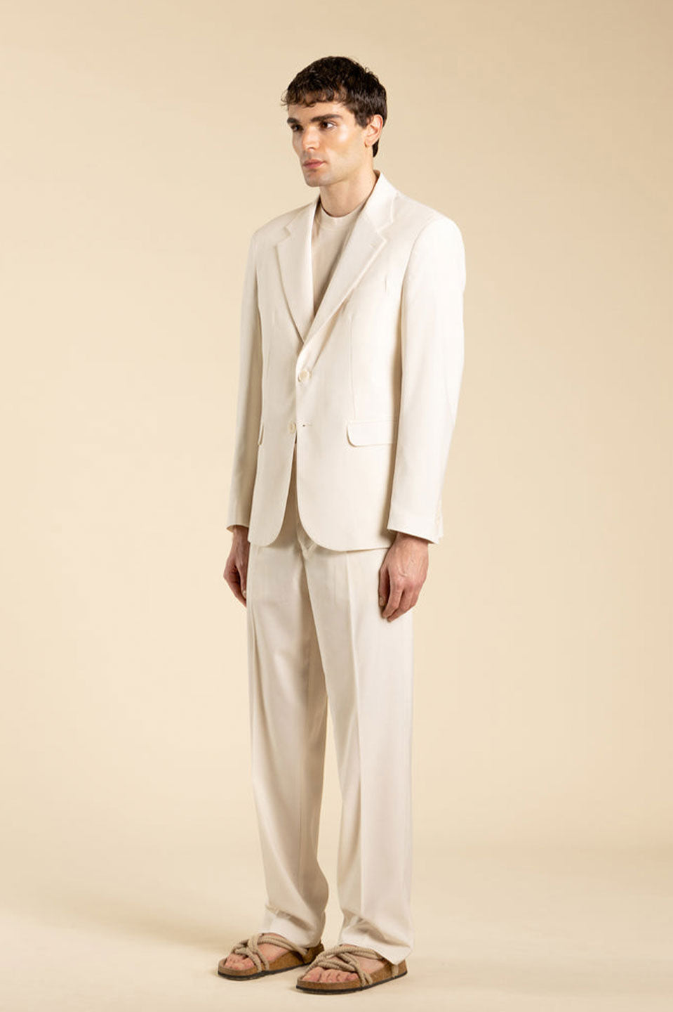 Ανδρικό Σακάκι σε κανονική γραμμή λινό μπεζ I'M BRIAN