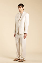 Ανδρικό Σακάκι σε κανονική γραμμή λινό μπεζ I'M BRIAN