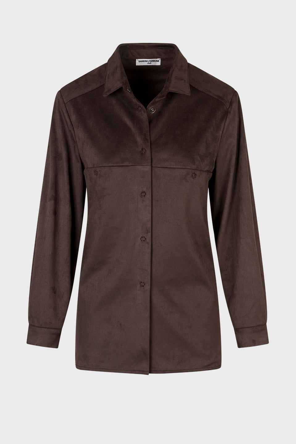 Γυναικείο πουκάμισο σουέντ σοκολά Sandro Ferrone