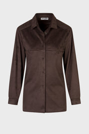Γυναικείο πουκάμισο σουέντ σοκολά Sandro Ferrone