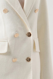 Γυανικείο σακάκι με χρυσά κουμπιά εκρού Fracomina