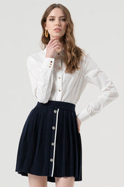 Γυναικεία φούστα tweed μαύρη Fracomina