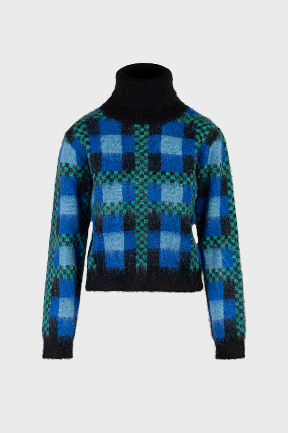 Γυναικεία μπλούζα ζιβάγκο καρό μπλε Sandro Ferrone