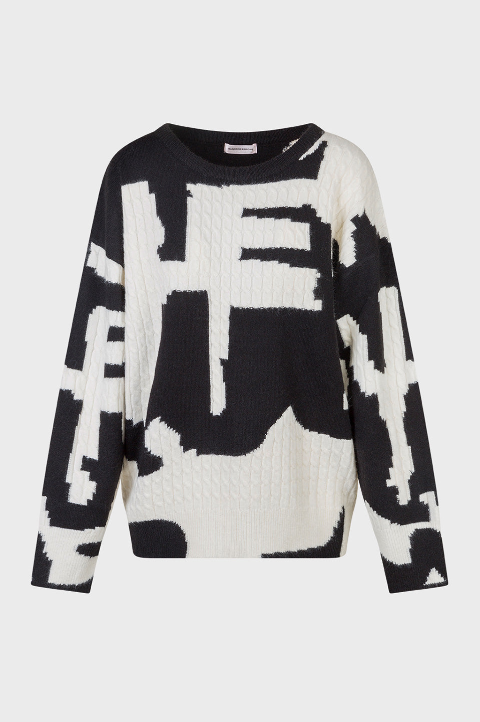 Γυναικεία μπλούζα πλεκτή ασπρόμαυρη Sandro Ferrone