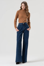 Γυναικεία μπλούζα πλεκτή ζιβάγκο σοκολά Fracomina