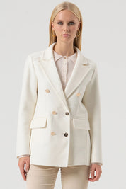 Γυανικείο σακάκι με χρυσά κουμπιά εκρού Fracomina