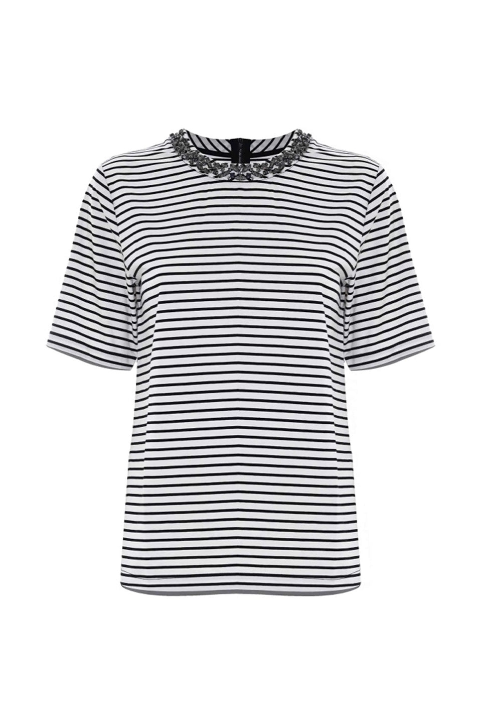 Γυναικεία μπλούζα μαρινιέρα με πέτρες στη λαιμόκοψη Kocca