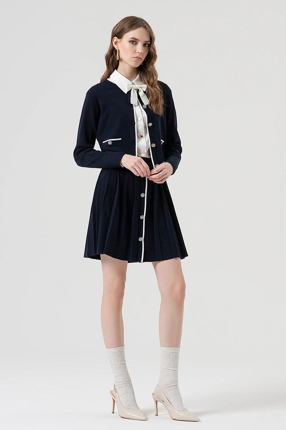 Γυναικεία φούστα tweed μαύρη Fracomina