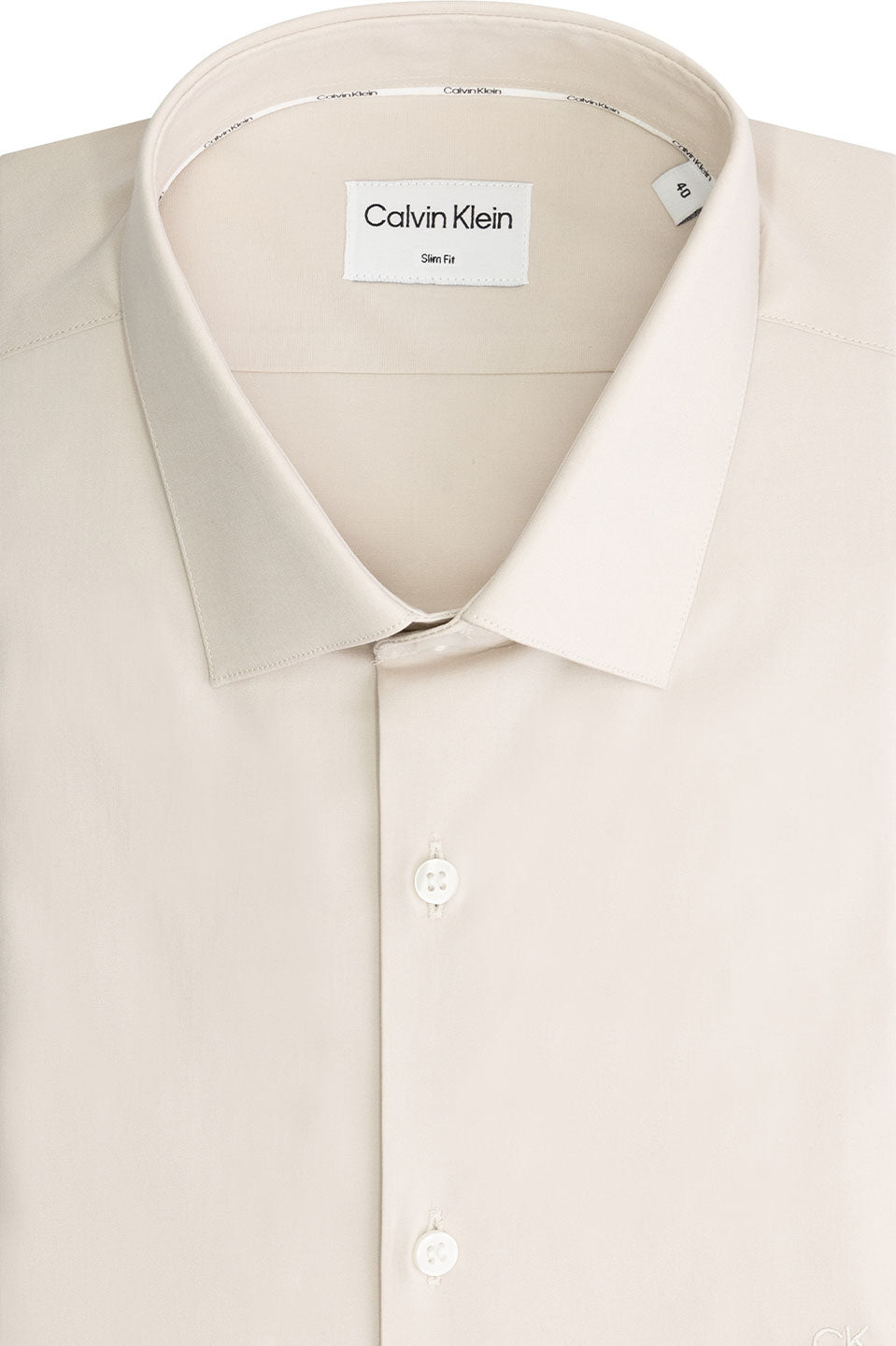 Ανδρικό Πουκάμισο ποπλίνα slim fit εκρού Calvin Klein K10K108229ACE
