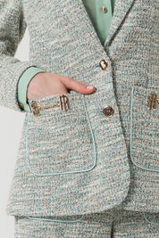 Γυναικείο σακάκι με δομή πράσινο Fracomina