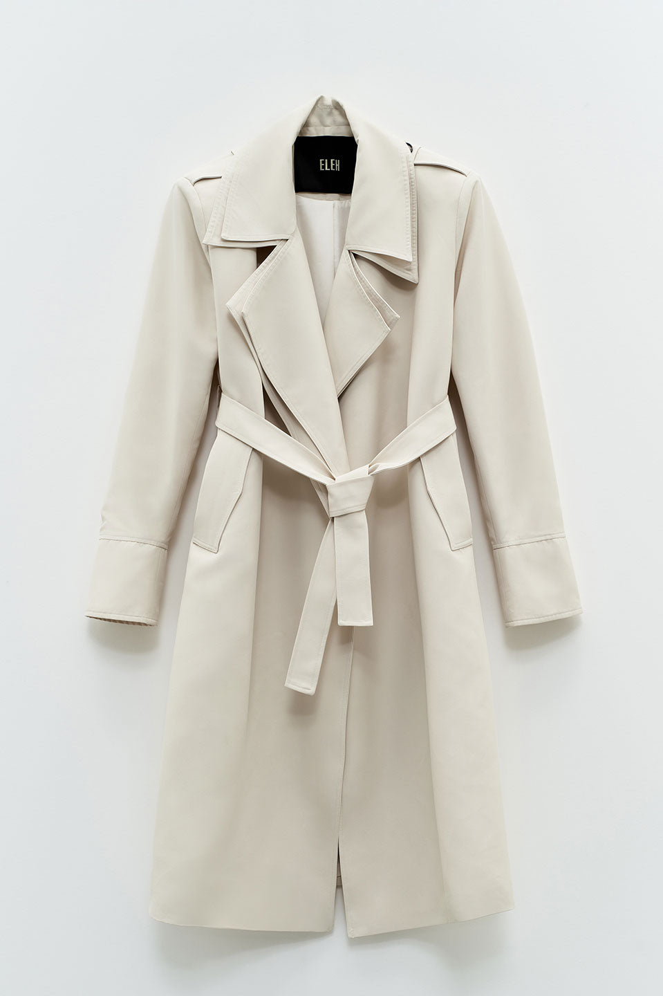 Γυναικείο Πανωφόρι καπαρντίνα κλασσική με ζώνη ιβουάρ Eleh
