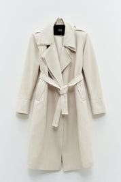 Γυναικείο Πανωφόρι καπαρντίνα κλασσική με ζώνη ιβουάρ Eleh