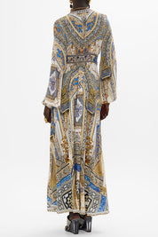 Γυναικείο Maxi kimono dress εμριμέ 00034430-MMYMOSAC Camilla