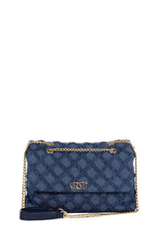 Γυναικεία Τσάντα με υφή denim μπλε Rinascimento