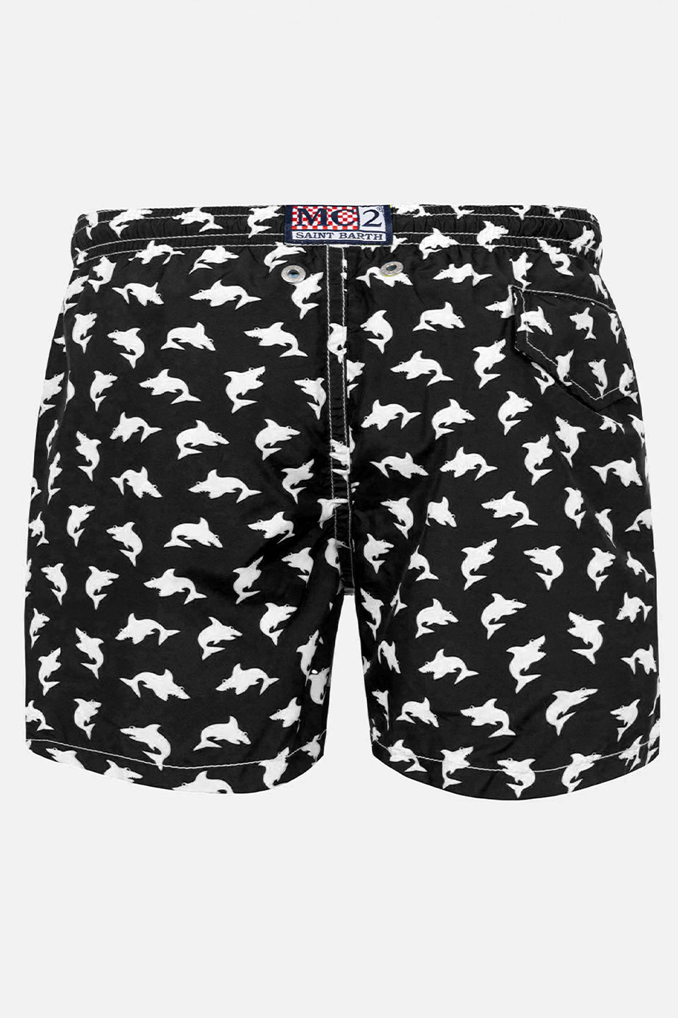 Ανδρικό μαγιό με καρχαρίες μαύρο Saint Barth MC2