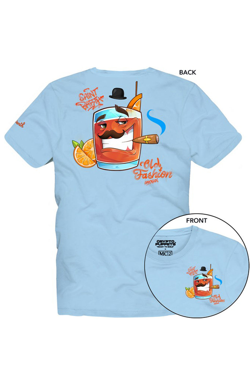 Ανδρικό T-shirt old fashion σιέλ MC2 Saint Barth