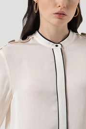 Γυναικείο πουκάμισο Corean εκρού Fracomina