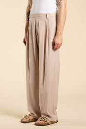 Ανδρικό Παντελόνι σε φαρδιά γραμμή με πιέτες τερακότα I'M BRIAN