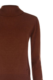 Γυναικεία μπλούζα πλεκτή ζιβάγκο σοκολά Rinascimento