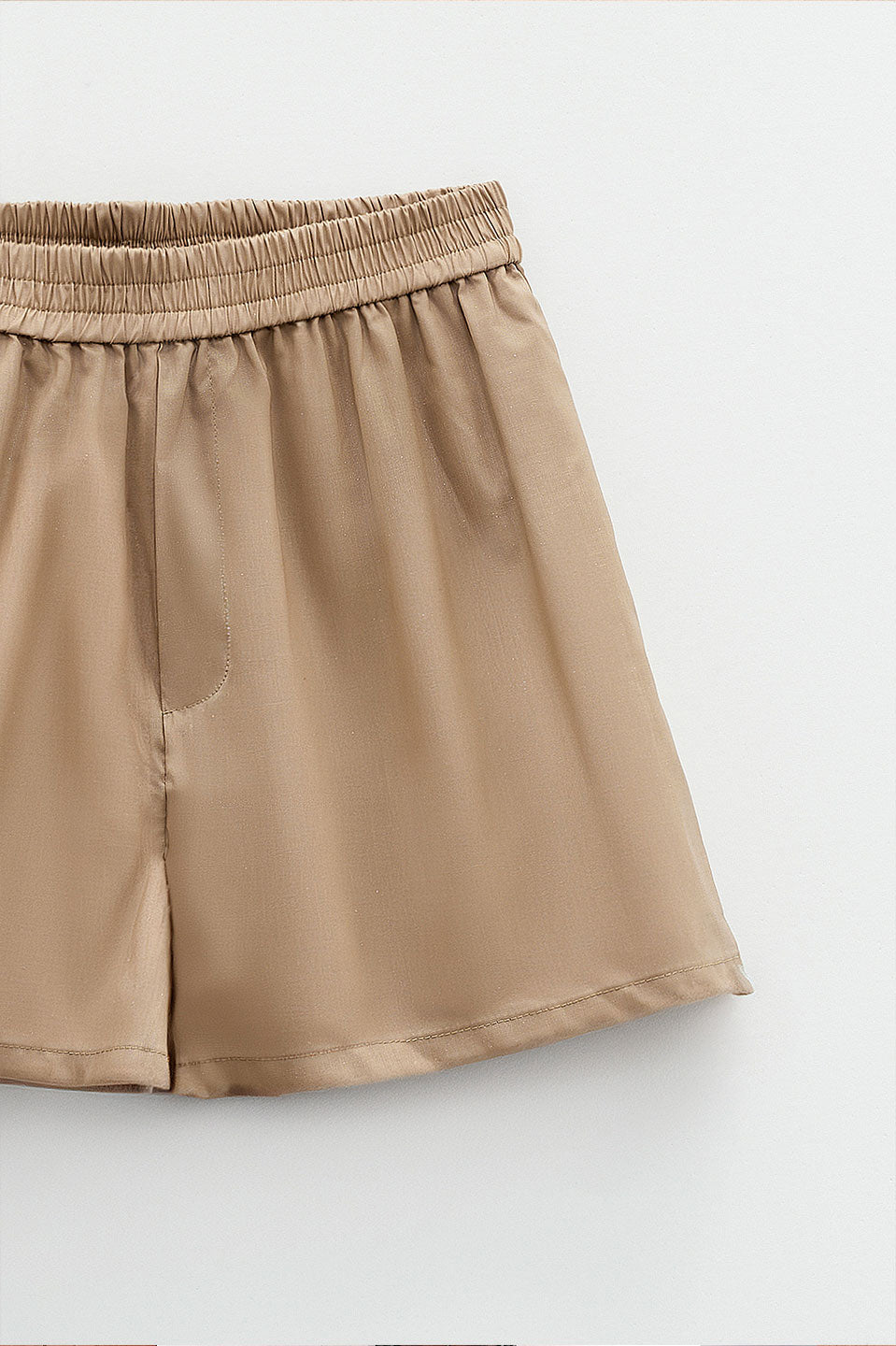 Γυναικείο Σορτς με λάστιχο σαφάρι κάμελ Eleh
