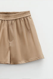 Γυναικείο Σορτς με λάστιχο σαφάρι κάμελ Eleh