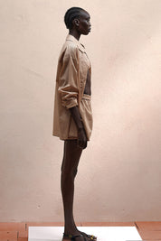 Γυναικείο πουκάμισο μακρυμάνικο σαφάρι κάμελ Eleh