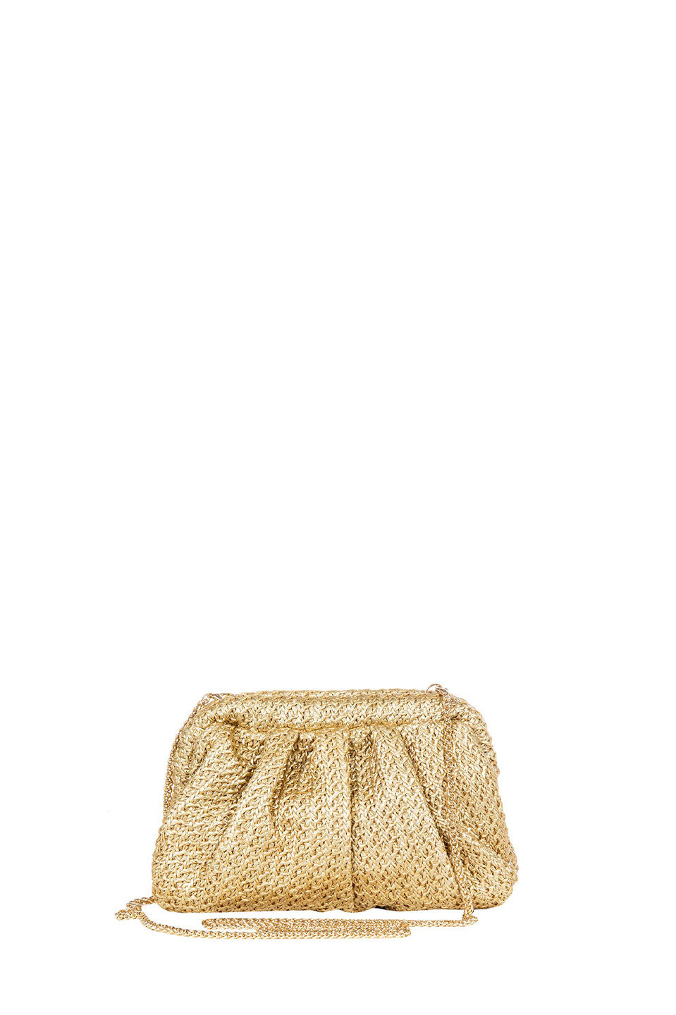 Γυναικείο Τσαντάκι clutch με πλέξη χρυσό Rinascimento